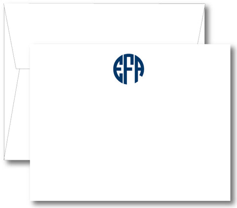 Classic Monogram Notecard - Circle (click for more colors options)