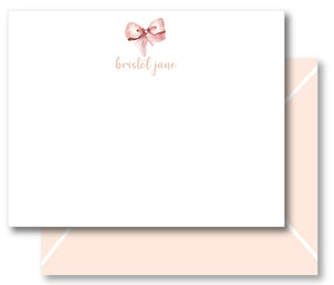 Notecard Vintage Blush Bow - with Blush Envelopes