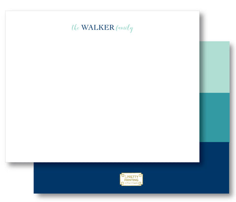 Notecard Double Sided - Color block cool tones