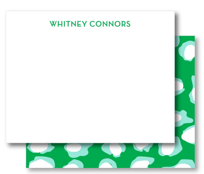 Notecard Double Sided - Chic Leo Green