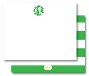 Notecard Double Sided - Awning Stripes Green
