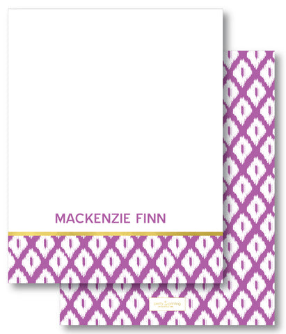 Notecard Double Sided - Simple Ikat Orchid
