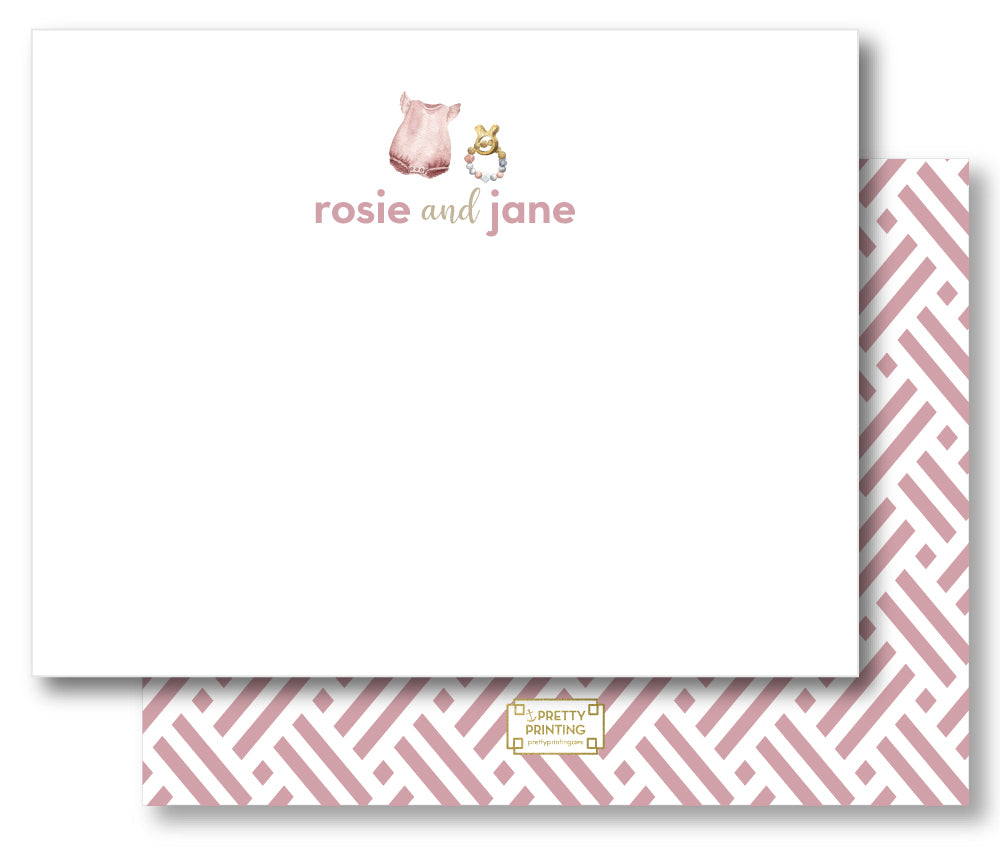 Notecard Double Sided - Sisters Onsie Rattle Boho