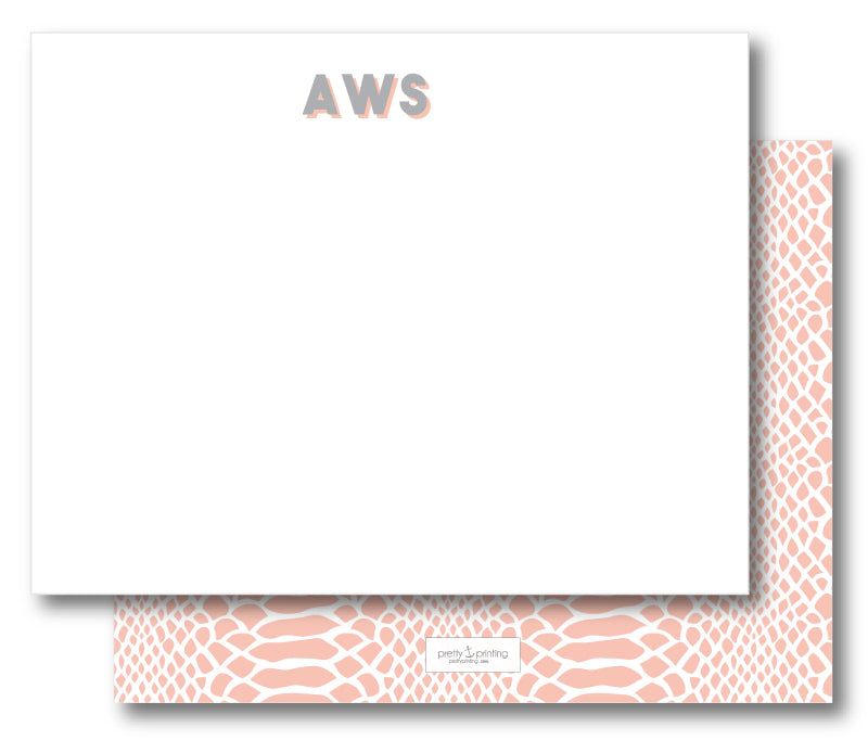 Notecard Double Sided - Snakeskin Blush