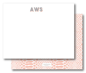 Notecard Double Sided - Snakeskin Blush