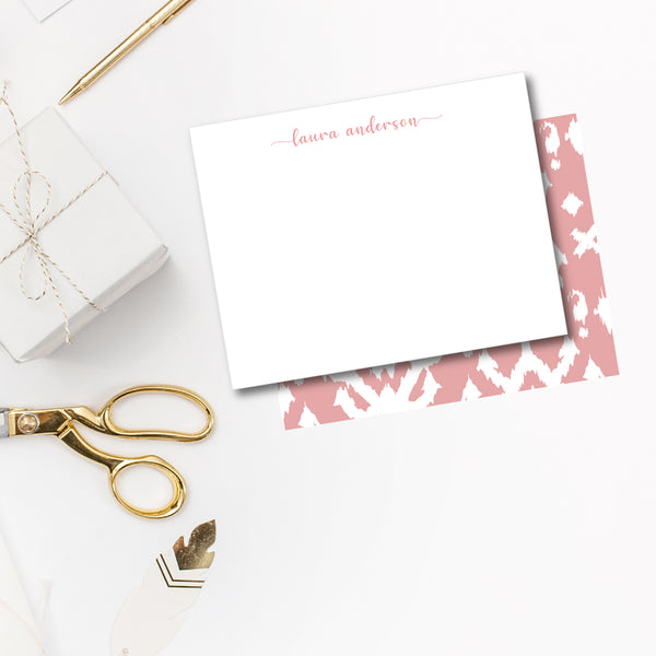 Notecard Double Sided - Island Ikat Blush