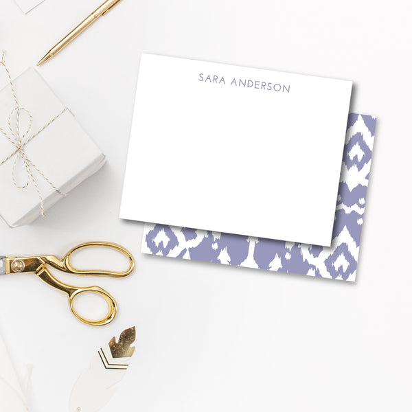Notecard Double Sided - Island Ikat Dusty Orchid