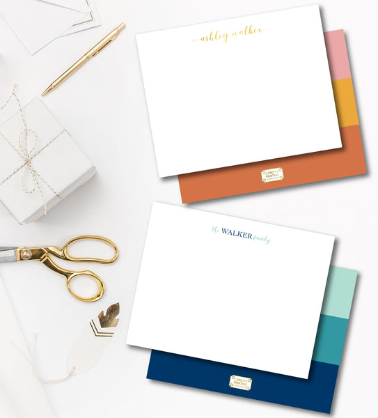 Notecard Double Sided - Color block warm tones