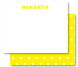 Notecard Double Sided - Polka Dot Yellow