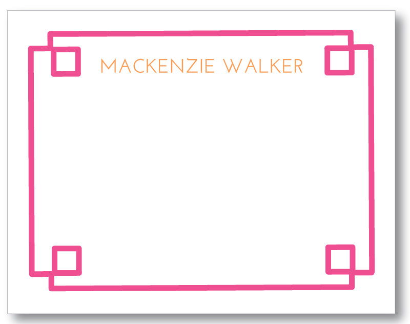 Notecard Fretwork Border Hot Pink (click to preview more color options)