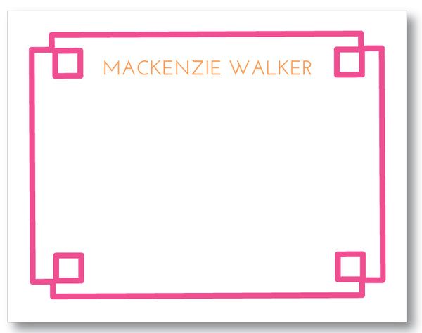 Notecard Fretwork Border Hot Pink (click to preview more color options)