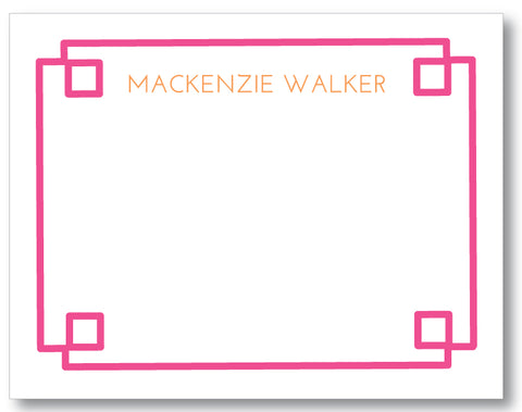 Notecard Fretwork Border Hot Pink (click to preview more color options)
