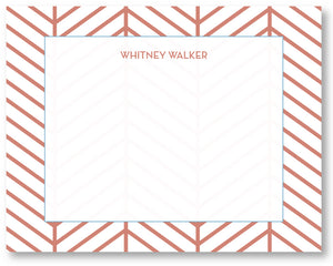 Notecard Herringbone Nantucket Red