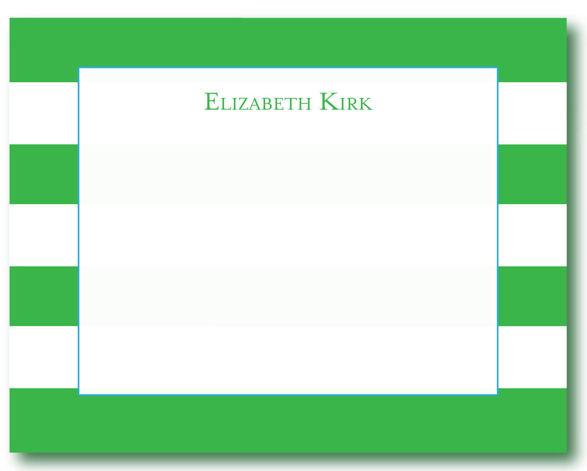 Notecard Awning Stripes Green