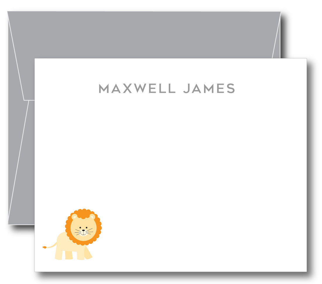 Notecard - Lion with Grey Envelope