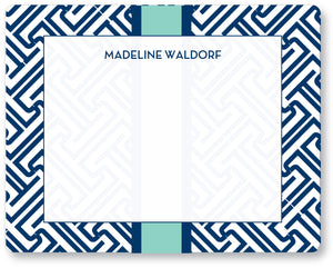 Notecard Fretwork Navy