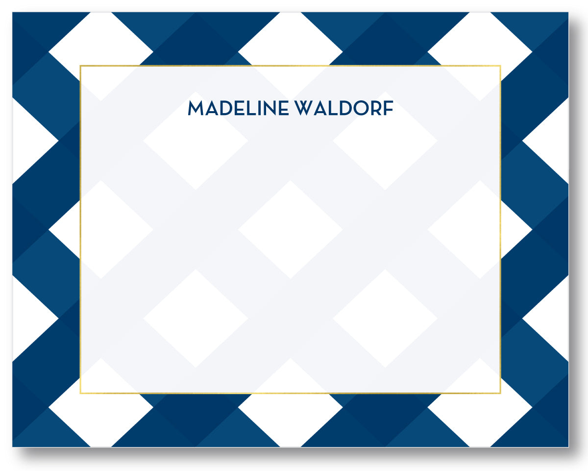 Notecard Gingham Navy