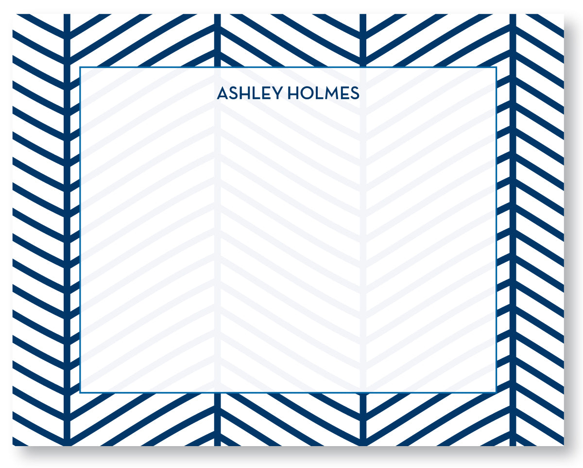 Notecard Herringbone Navy