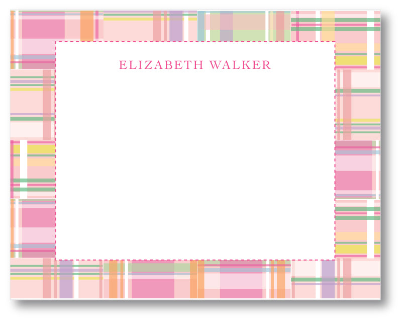 Classic Notecard - Madras Pink Border