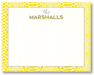 Notecard Snakeskin Yellow