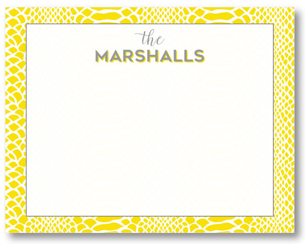 Notecard Snakeskin Yellow