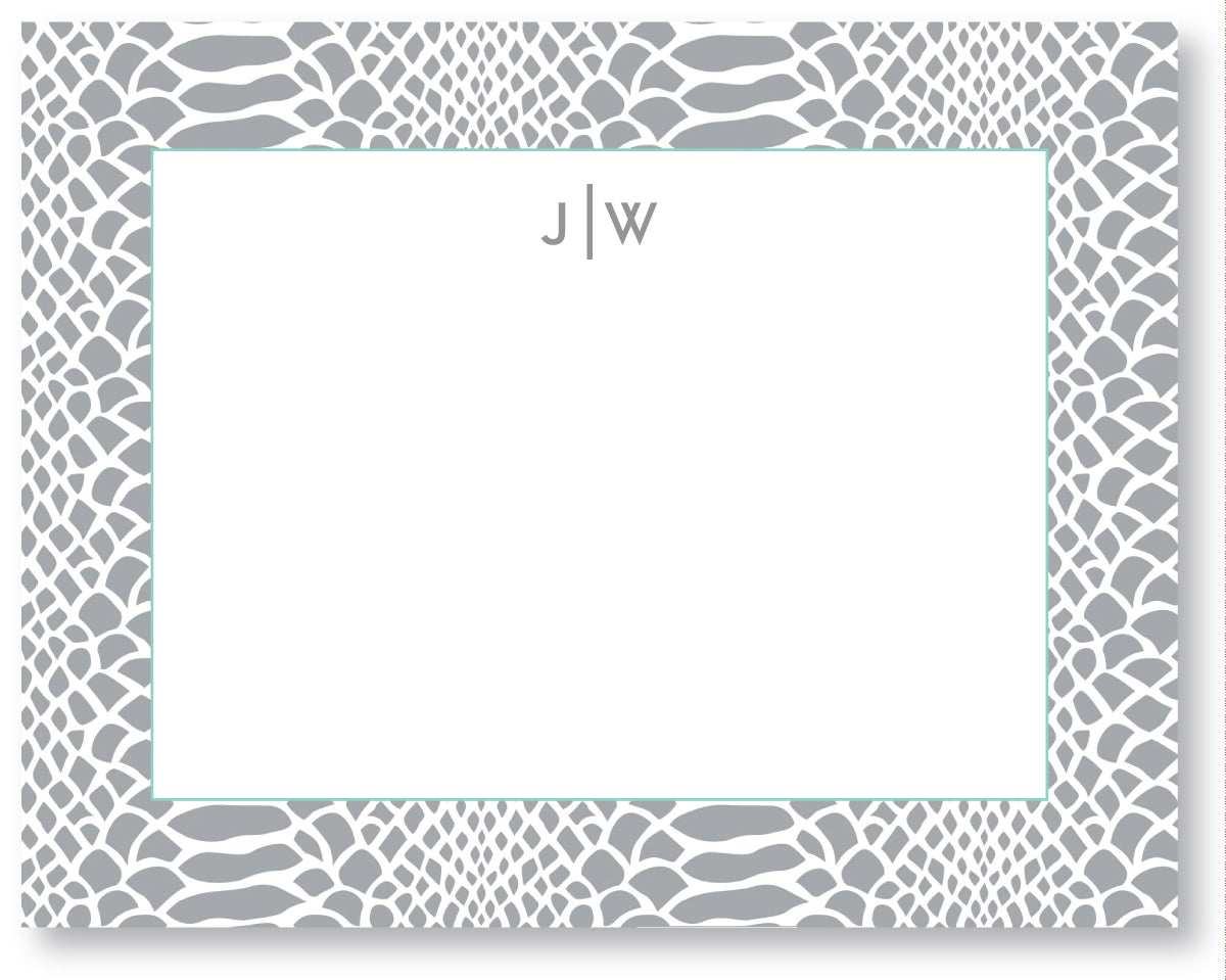 Notecard Island Snake Skin Grey