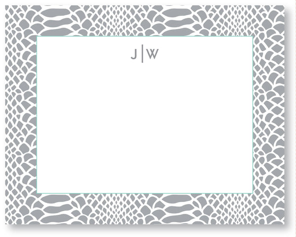 Notecard Island Snake Skin Grey