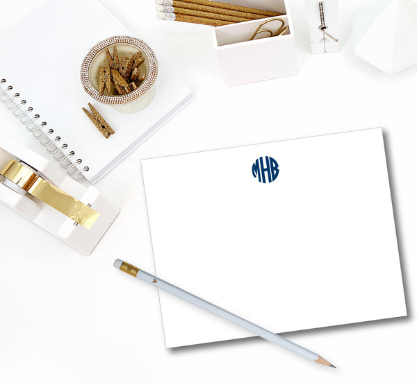 Classic Monogram Notecard - Circle (click for more colors options)
