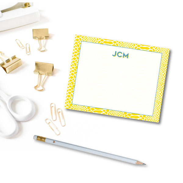 Notecard Snakeskin Yellow