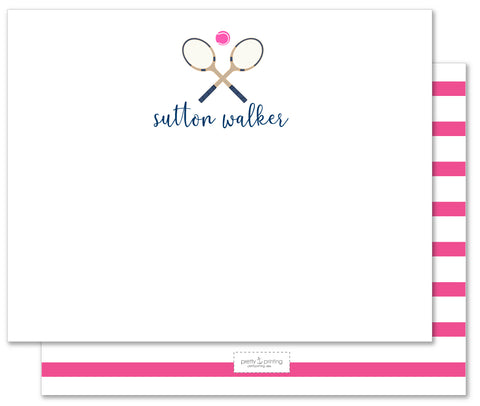 Notecard Tennis Classic Navy + PInk