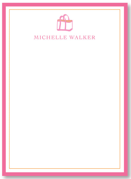 Notepad - Boat Tote Pink