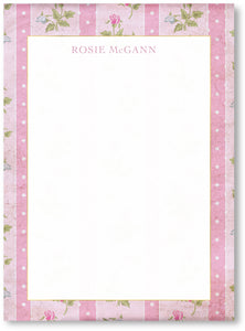 Notepad - Loveshack Inspired Floral PInk Stripes