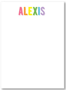 Notepad - Simple Name Pastel Rainbow