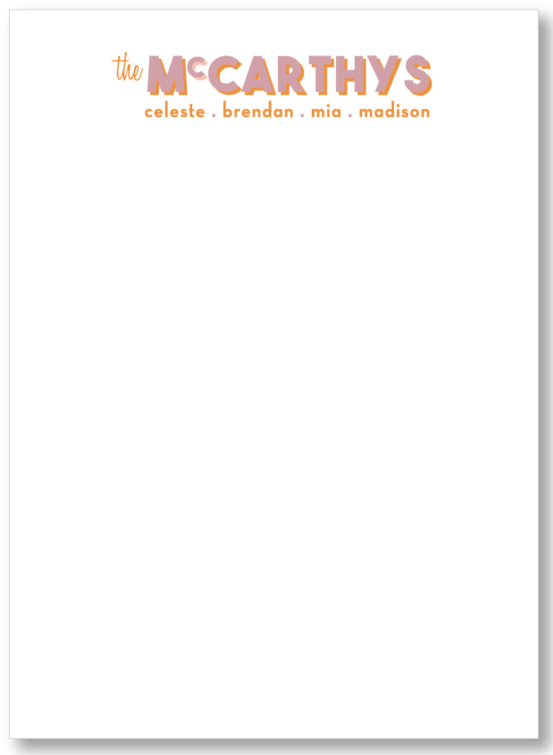 Notepad - Family Shadow Text more colors available