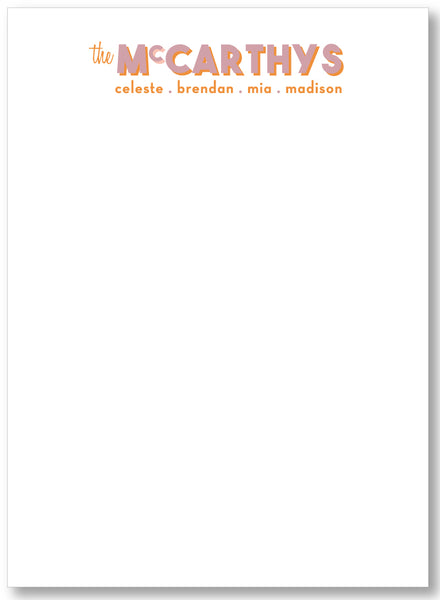 Notepad - Family Shadow Text more colors available