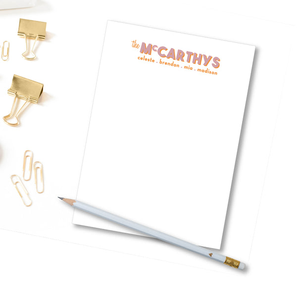Notepad - Family Shadow Text more colors available