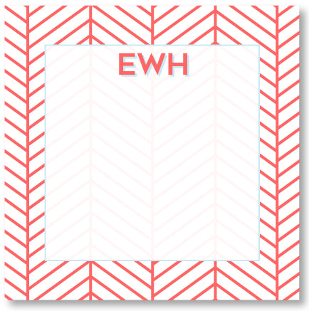 Square Notepad - Herringbone Nantucket Red