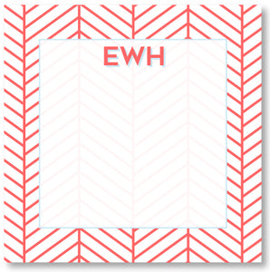 Square Notepad - Herringbone Nantucket Red