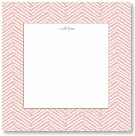 Square Notepad -  Funky Herringbone Blush