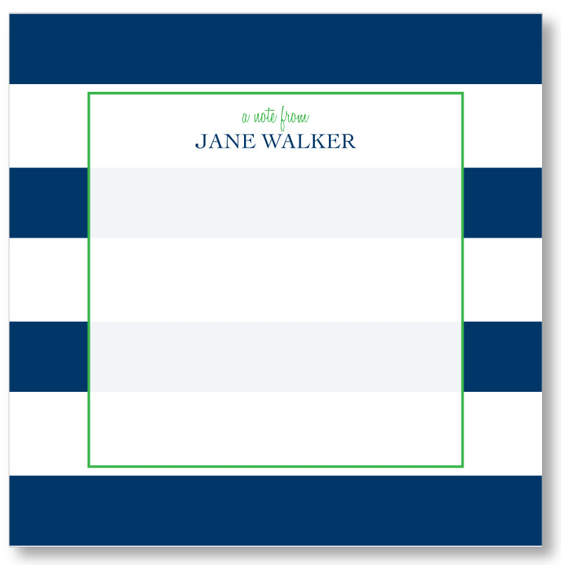 Square Notepad - Awning Stripes Navy