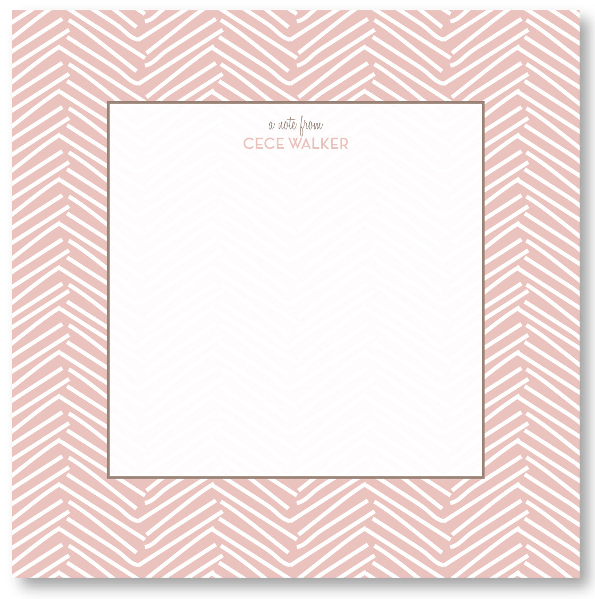Square Notepad -  Funky Herringbone Blush