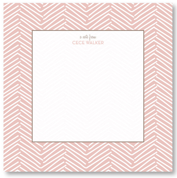 Square Notepad -  Funky Herringbone Blush
