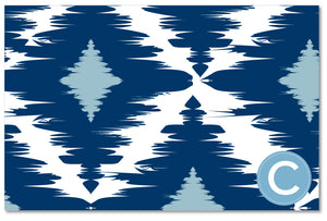 Laminated Placemat - Diamond Ikat Navy