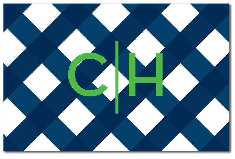 Laminated Placemat - Gingham Navy