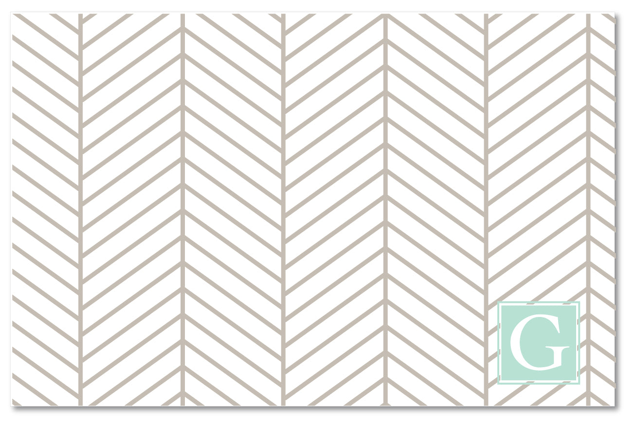 Laminated Placemat - Herringbone Tan