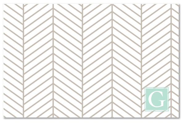 Laminated Placemat - Herringbone Tan