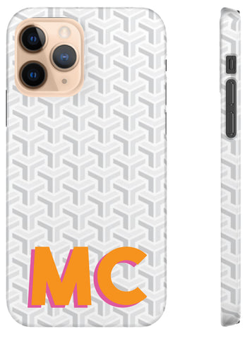 Phone Case - Chic Geometric Arrow Pattern White + Soft Greys