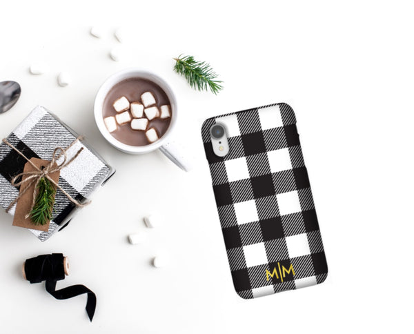 Phone Case - Buffalo Plaid Black + White