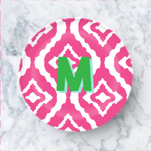 Plate - New Ikat Hot Pink