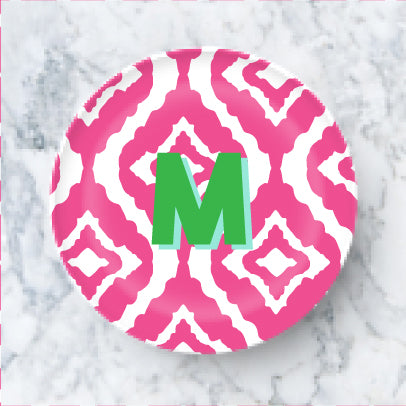 Plate - New Ikat Hot Pink